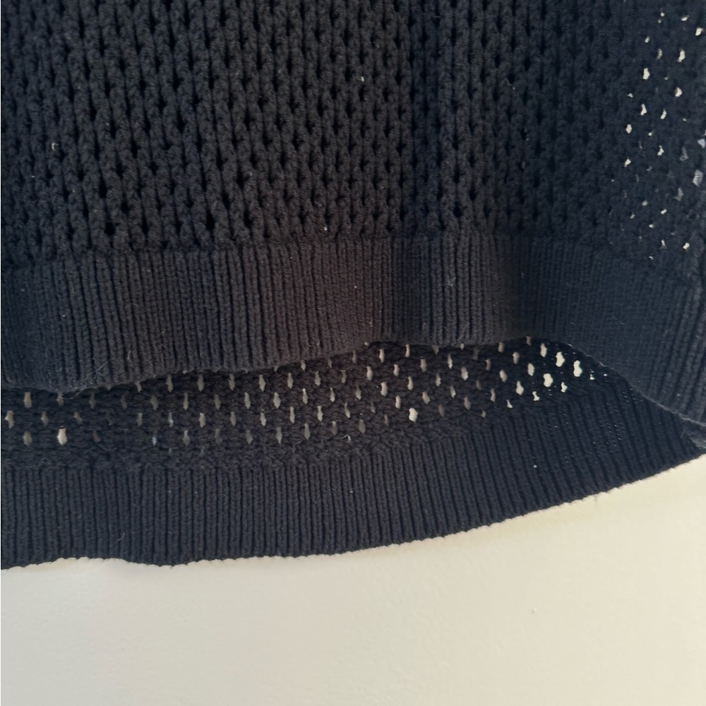 Open edit long sleeveless open hole sweater